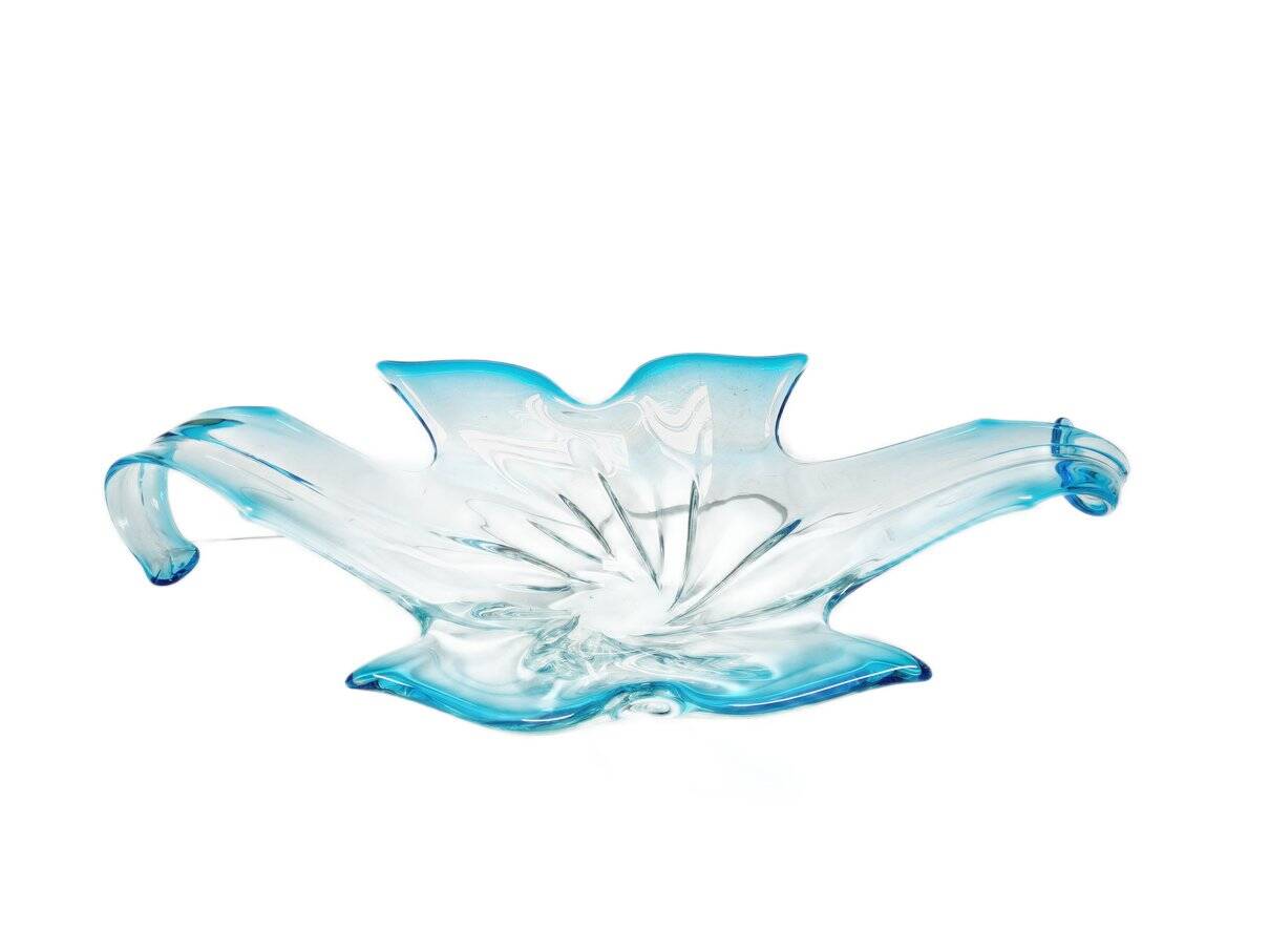 Postmodern Sommerso Murano glass fruit bowl from Mandruzzato, Italy, 1950