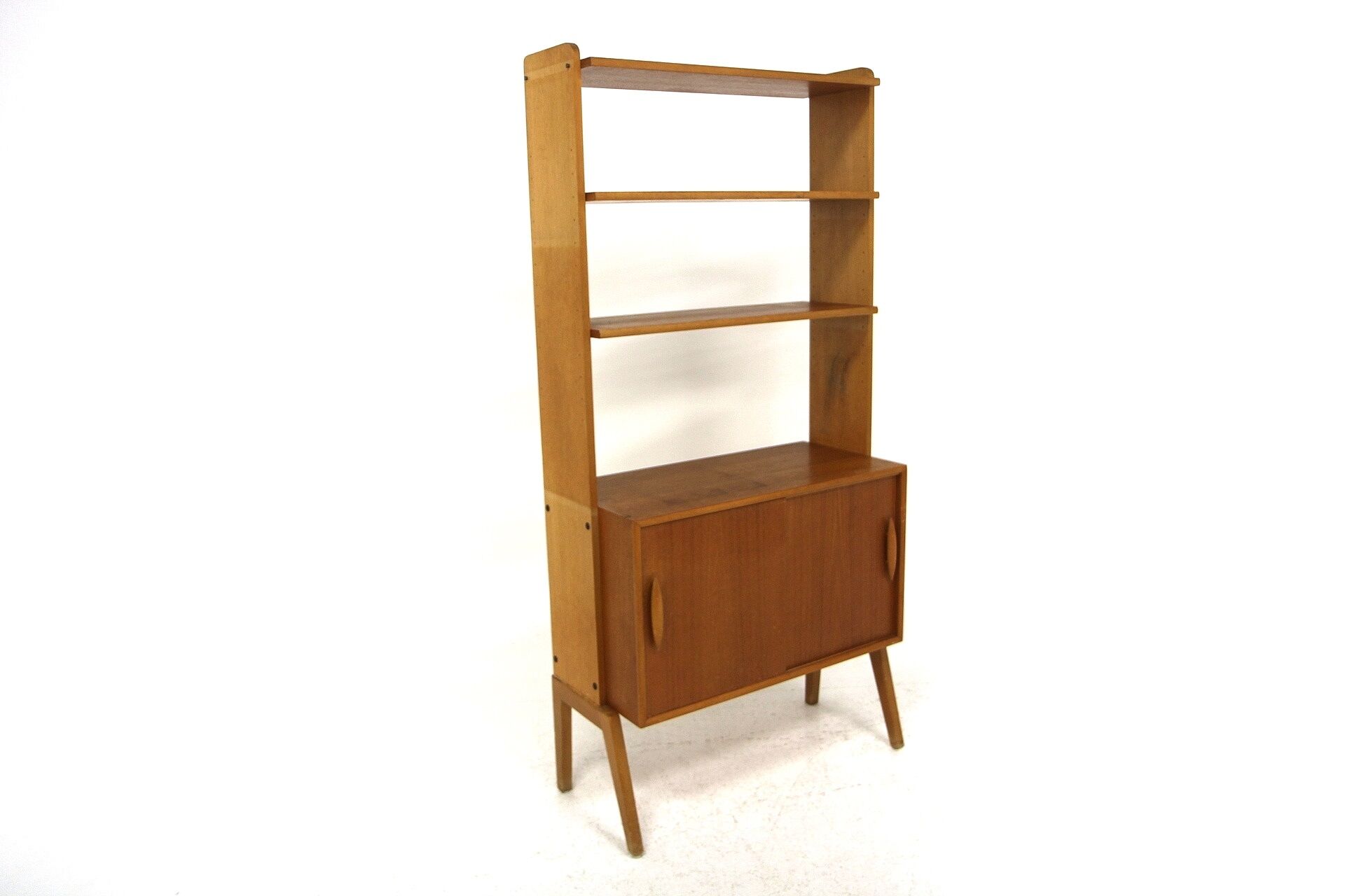 Suspended box teak bookcase, Sweden, 1960