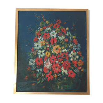 Tableau peinture fleurs