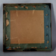 Old square frame 27x27 foliage 24x24 cm gilded stucco wood + glass SB113