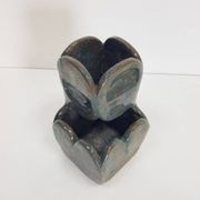 Brutalist Green Glazed Ceramic Flowerpot, 1960s