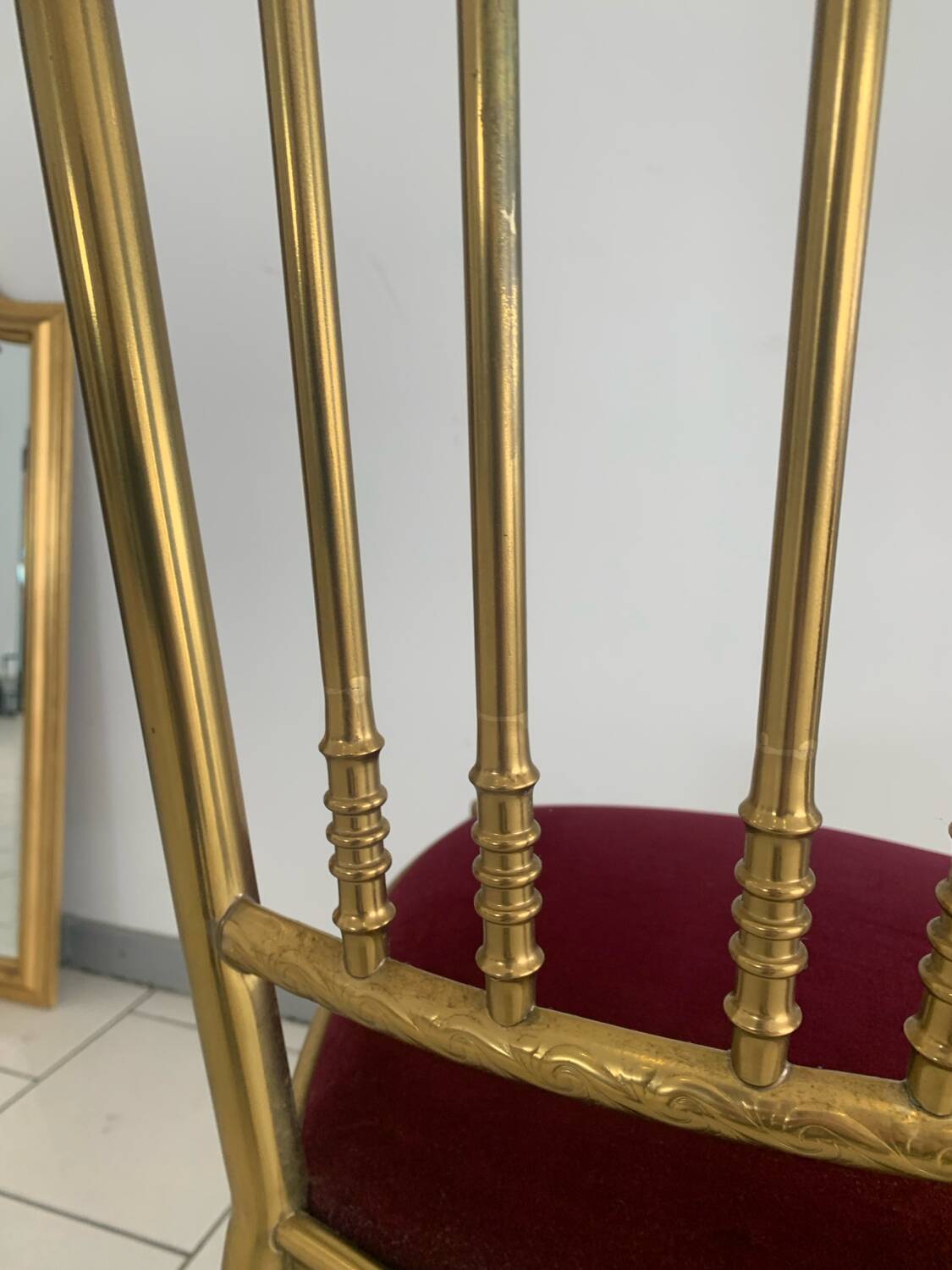 Vintage Chiavari Velvet Chair Circa 1960 Italy