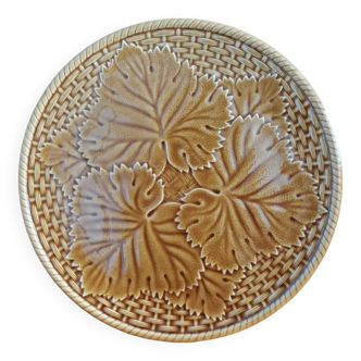 Pie dish cheese platter barbotine Gien 60s