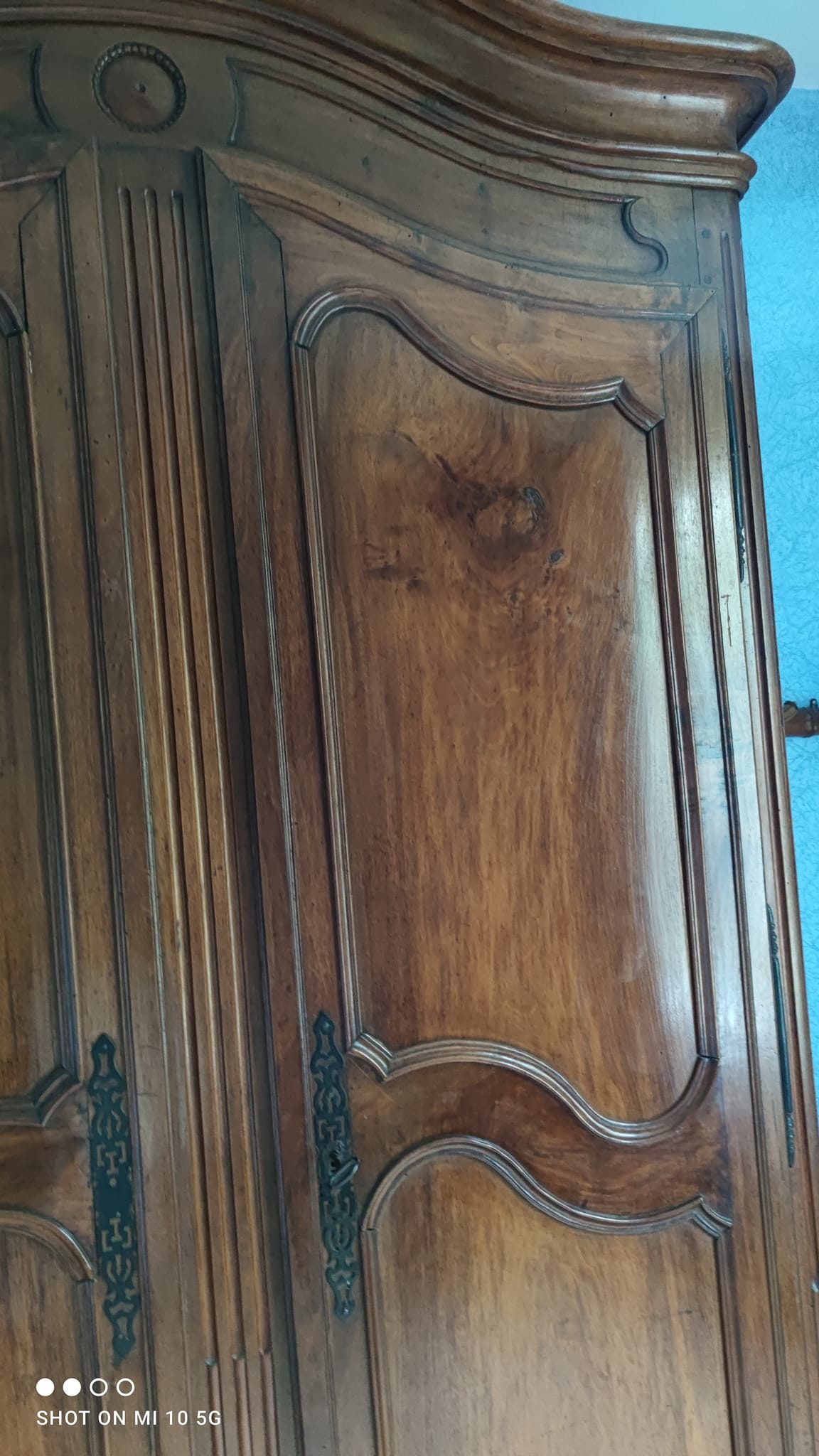 Large Louis XV style gendarme's hat-shaped wardrobe