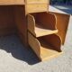 Old wooden administration office with sliding shelf
