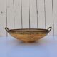 Rattan and brass basket in the style of Gabriella Crespi.