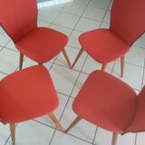 Suite of 4 chairs by Bistrot Baumann 800 by Swiss designer Max Bill 1950s