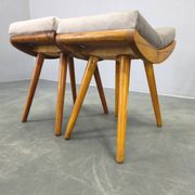 Mid Century Solid Maple Footstools with Curved Frames, 1960s