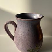 Vintage purple carafe with field flower patterns H:20cm