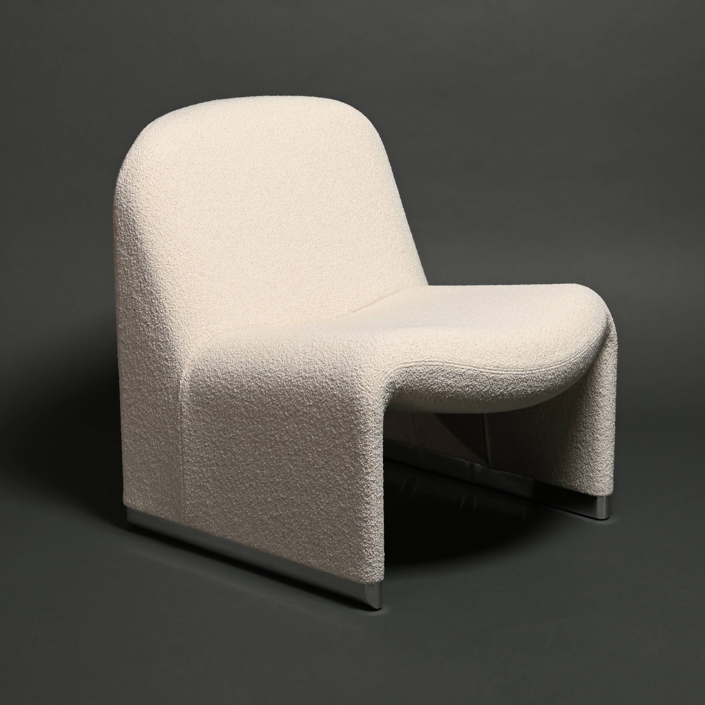 Giancarlo Piretti Alky Lounge Chair in Bouclé wool for Anonima Castelli