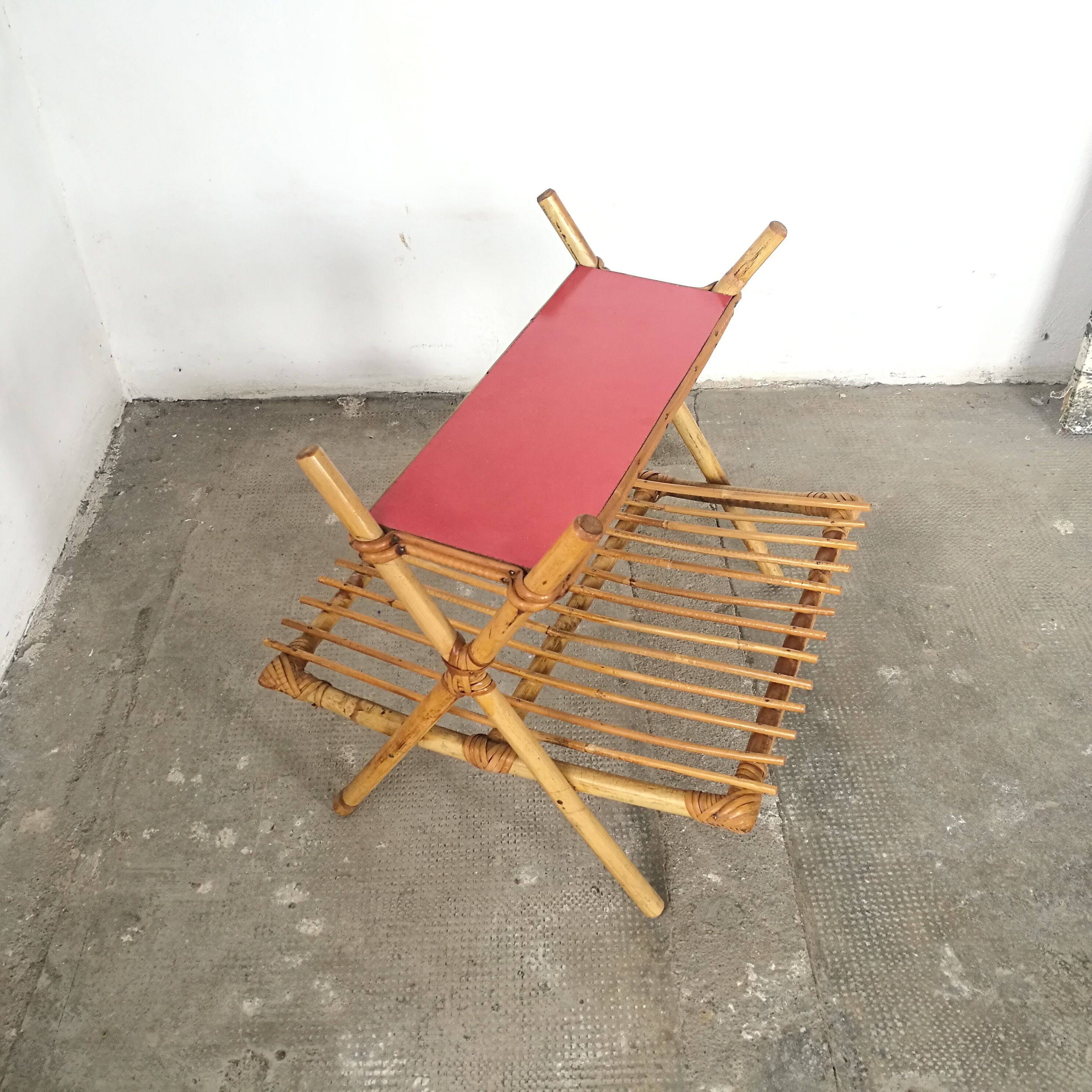 Rattan magazine holder