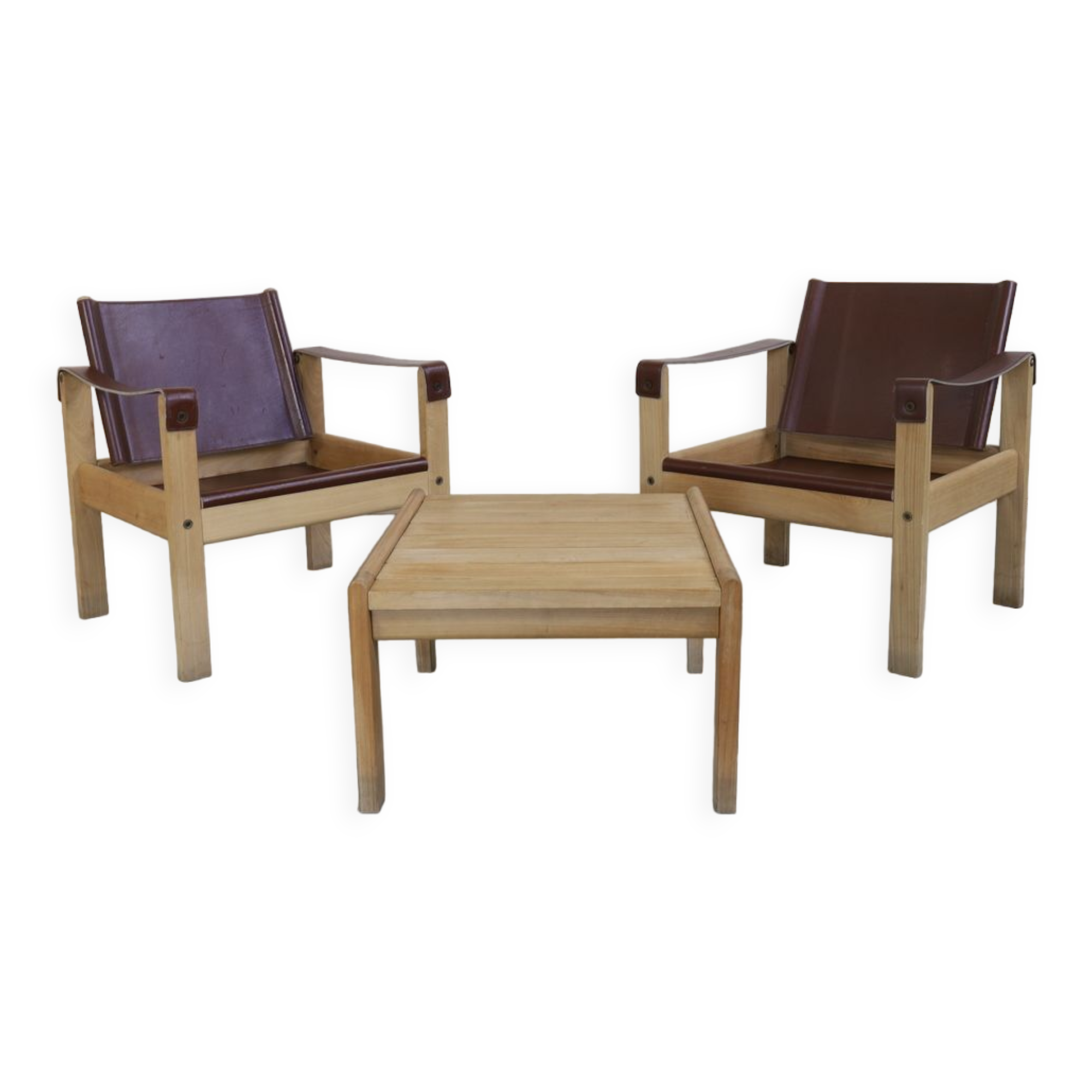 Vintage Lounge Set Leather Escriba Brazil