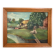 Shepherd's table and its sheep, oil on canvas signed.