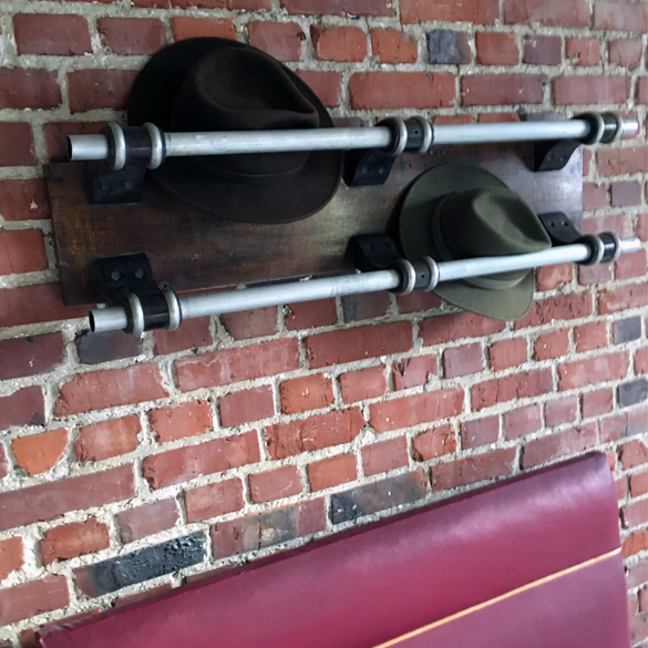 Bistro bench and hat holder old 1940