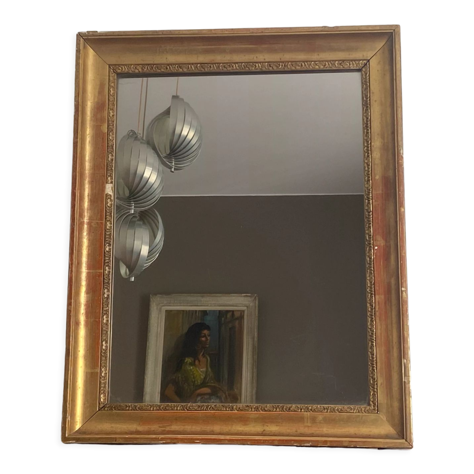 Vintage mirror gilded late XIXthJ,  70X56 cm