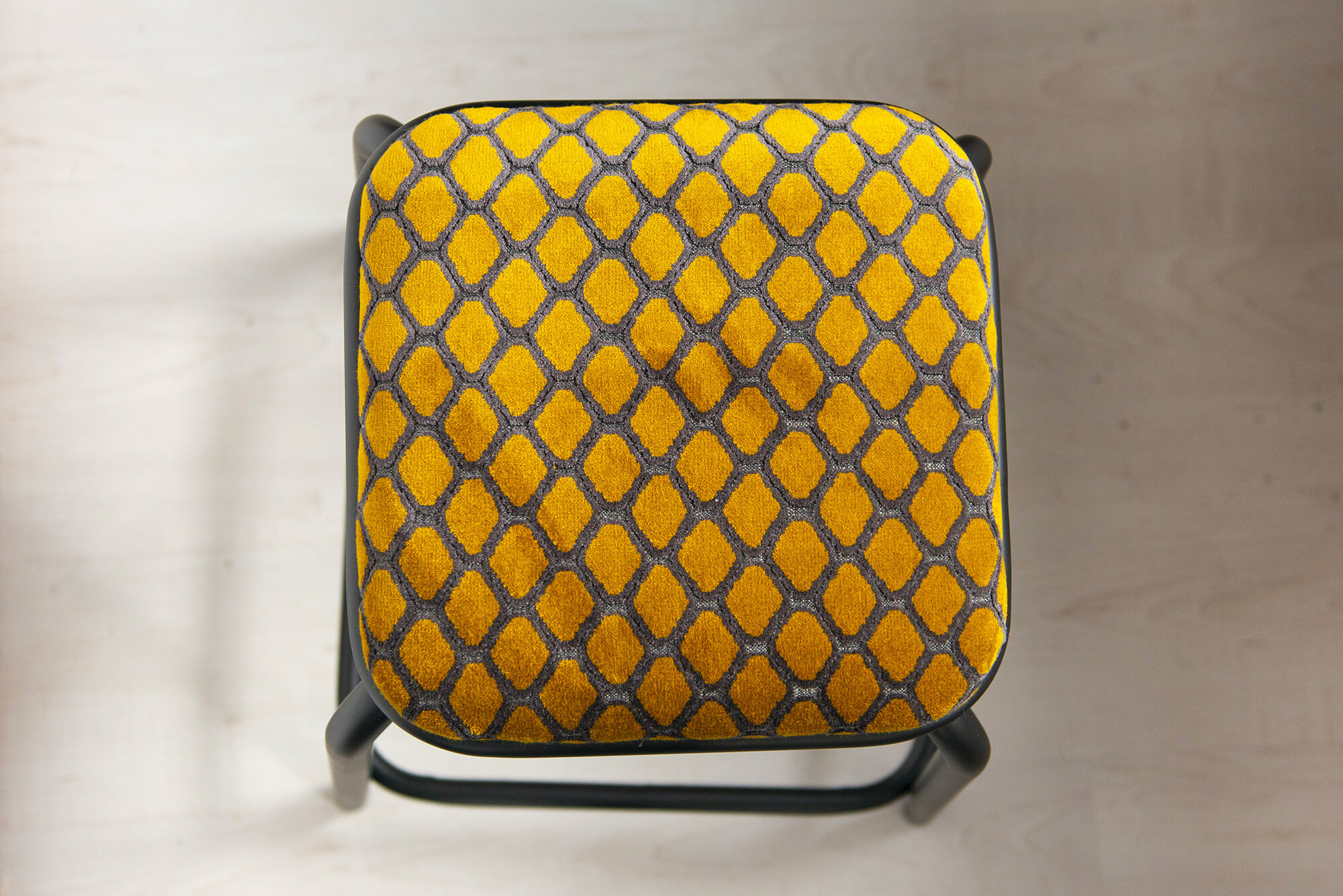 Matte and yellow black industrial stool