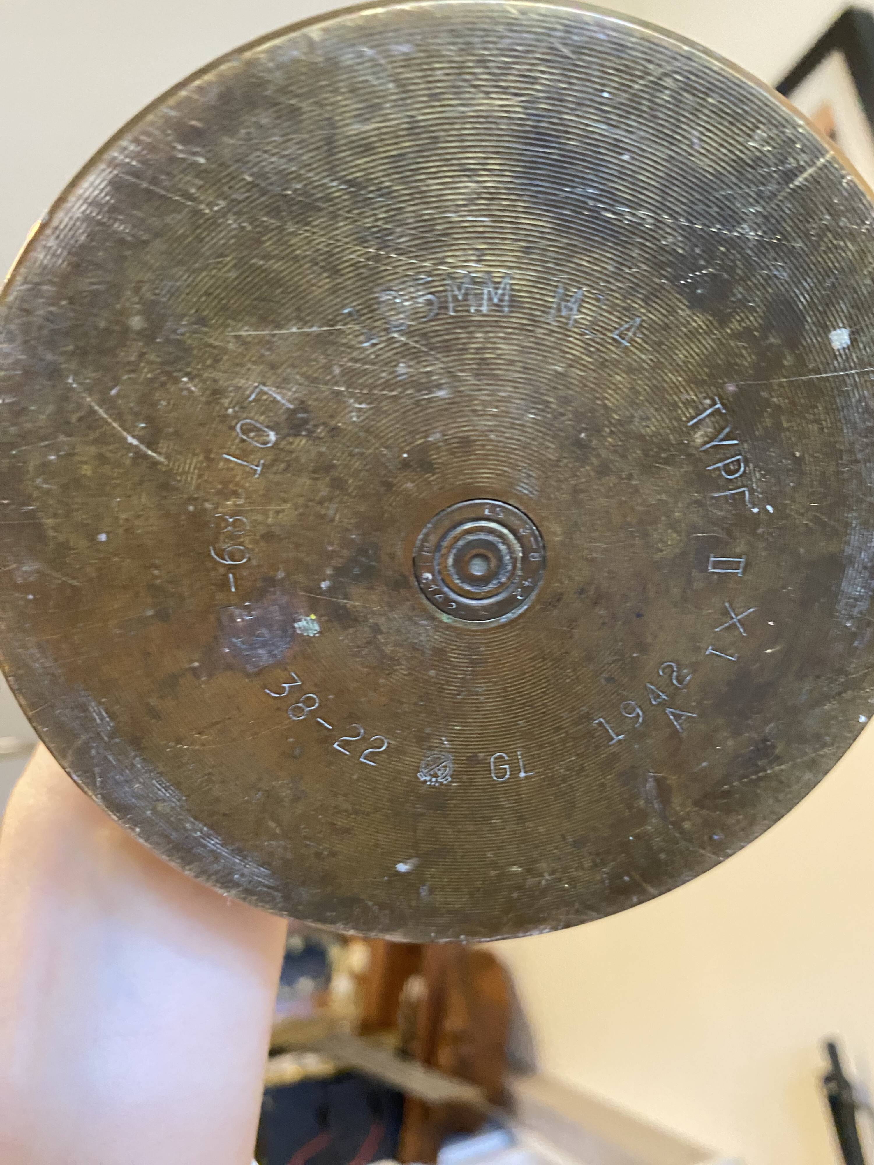 1942 brass shell casings/vase/umbrella stand