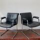 Paire de chaises de bureau en cuir noir par Boss Design