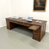 Very large old oak trading counter, XXL format