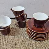 6 cups from 1940/50 enameled ceramic
