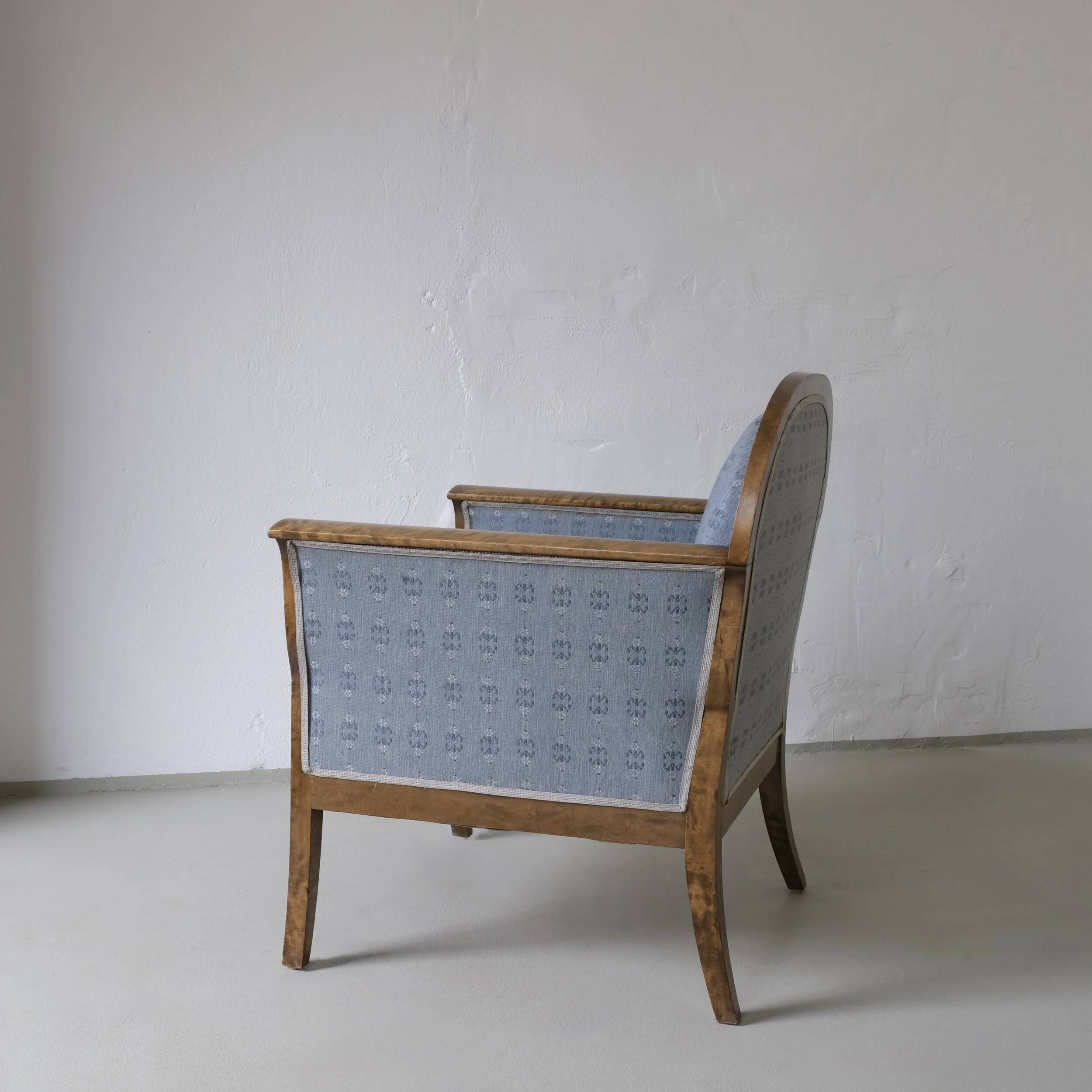 Chaises en satin de bouleau Biedermeier | Suède | ensemble de 2