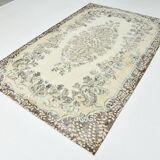 6x9 Light Green & Beige Turkish Vintage Rug, 173x267Cm