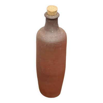 Bouteille en terre cuite vintage, bouteille décorative, poterie