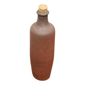Vintage terracotta bottle, decorative bottle, pottery