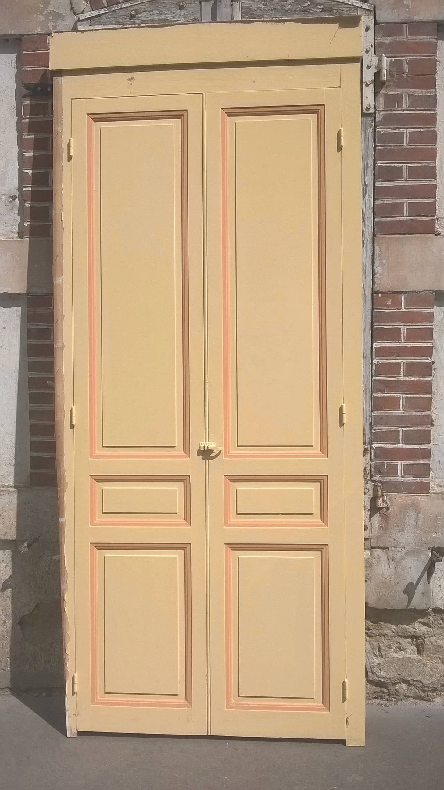 Set of large double antique wardrobe doors.