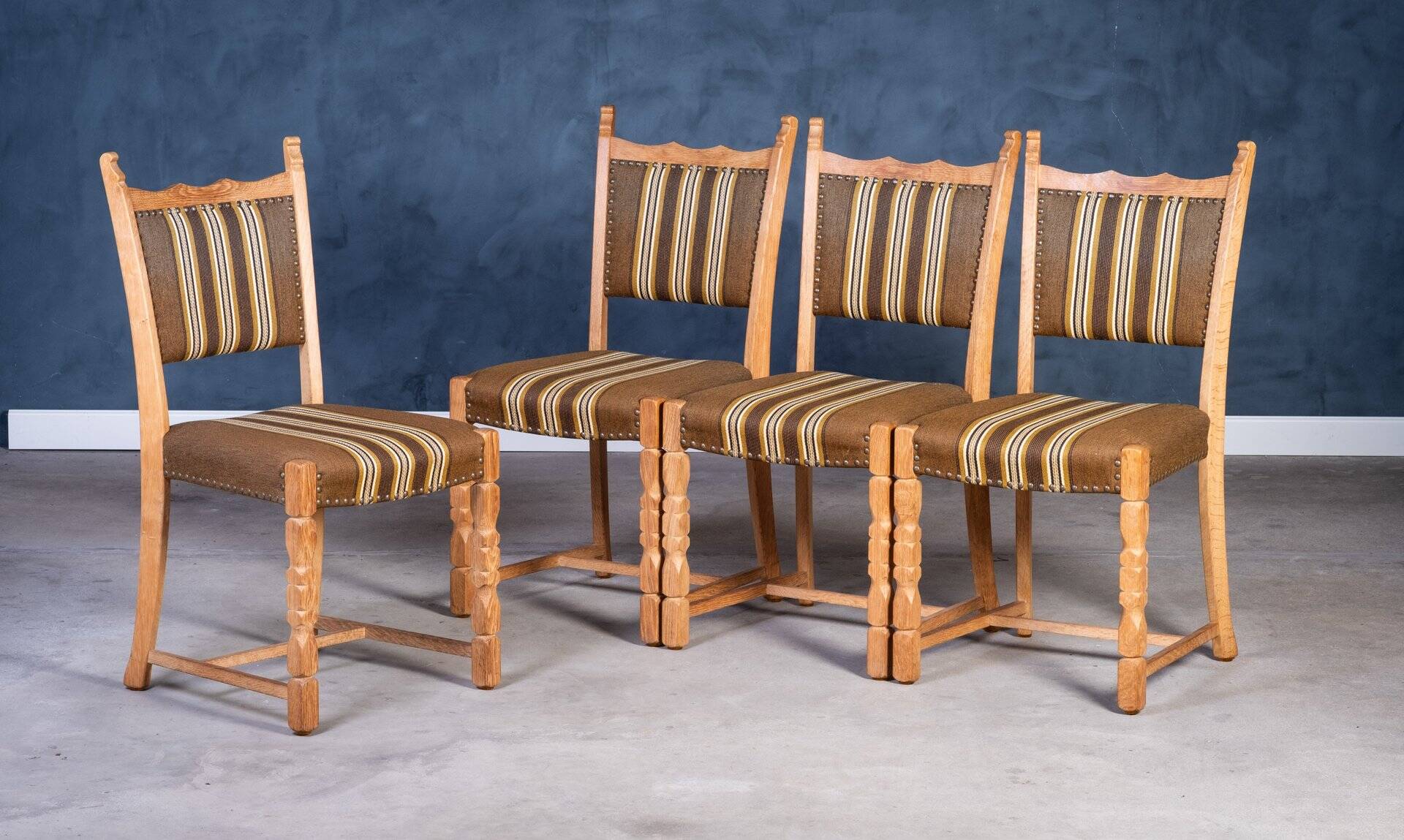 Vintage Oak Chairs, Denmark, 1960s, Set of 4