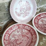 Assiettes plates rose anciennes
