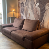Sofa 3 places microfiber uni chestnut
