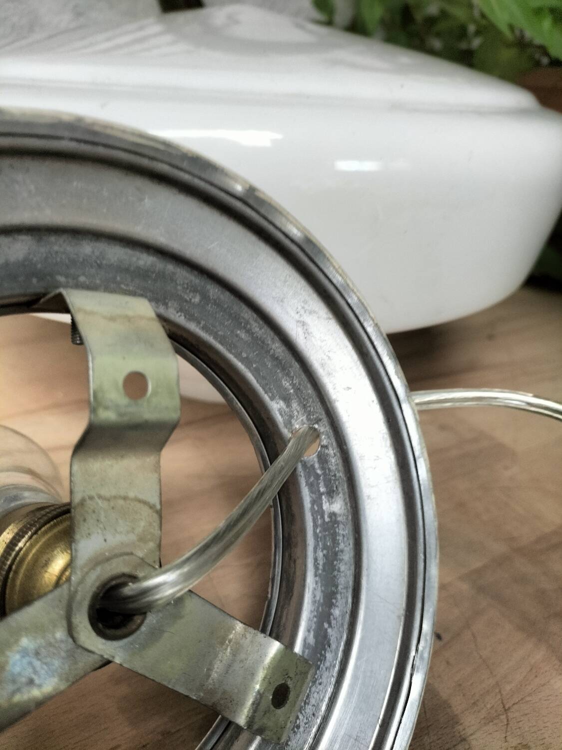 Pair of opaline lamps