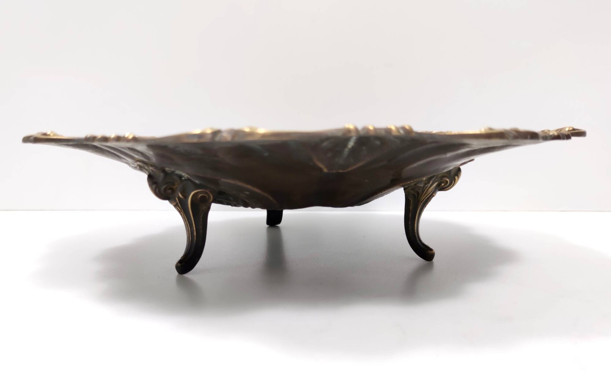 Chiseled and Embossed Cast Bronze Centerpiece / Bowl, Italy