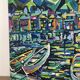 Abstract port landscape, oil on canvas