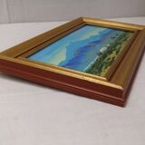 Mongolia landscape painting signed frame