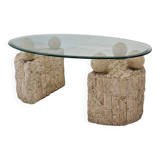 Magnussen Ponte Mactan Stone Coffee or Fossil Stone Table, 1980s
