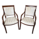 Pair of carved armchairs in Empire style – mahogany wood