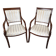 Pair of carved armchairs in Empire style – mahogany wood