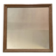 Miroir ancien carré, cadre en bois brut