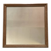 Antique mirror - square - raw wood frame - 85 x 85