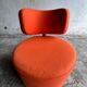 SITS Mokka swivel armchair in orange fabric — Scandinavian modern retro rounded design