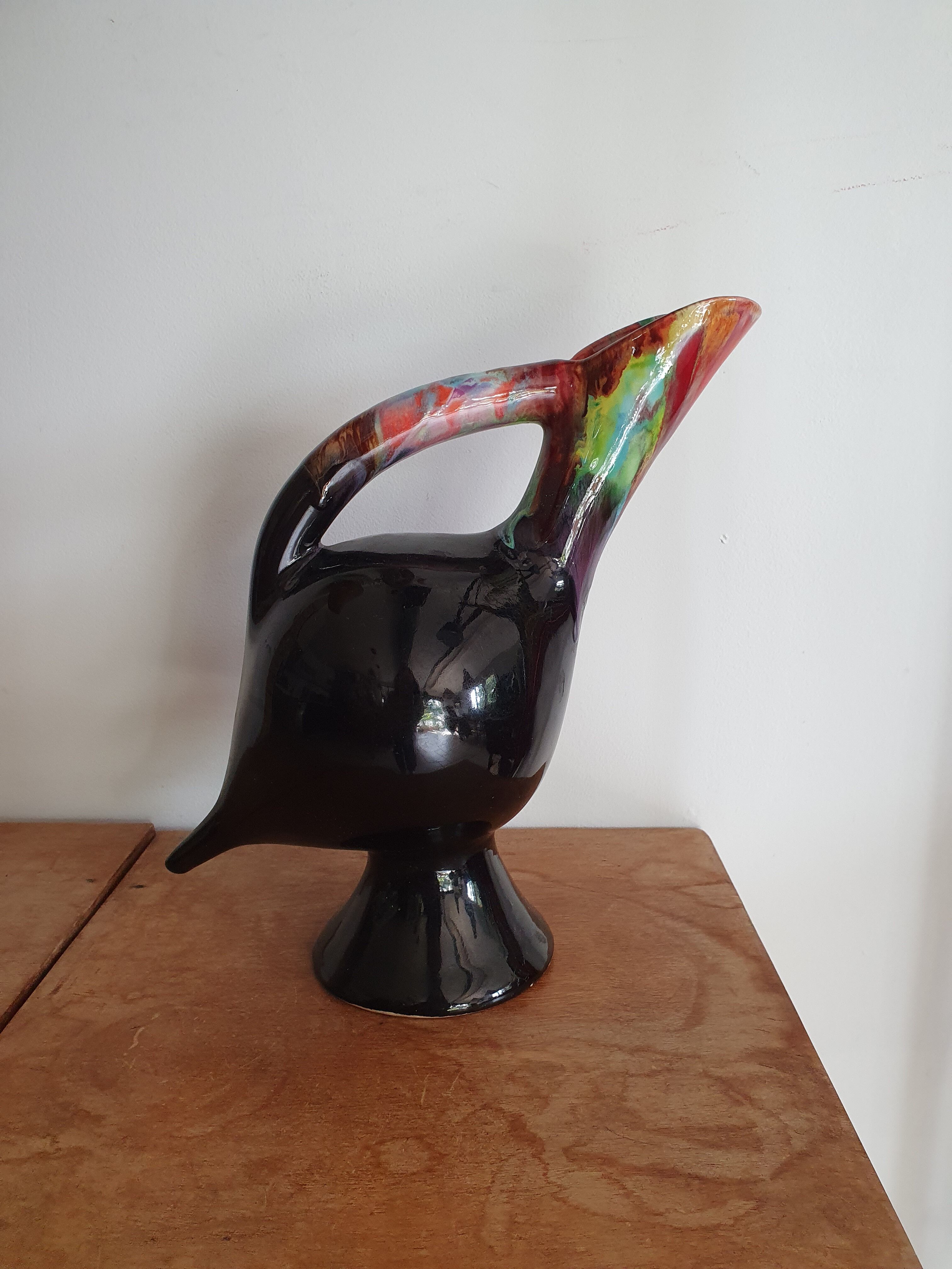 Engraved vallauris vase