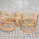 Set of 2 vintage bamboo and rattan shell armchairs 1960 - Terasse garden furniture