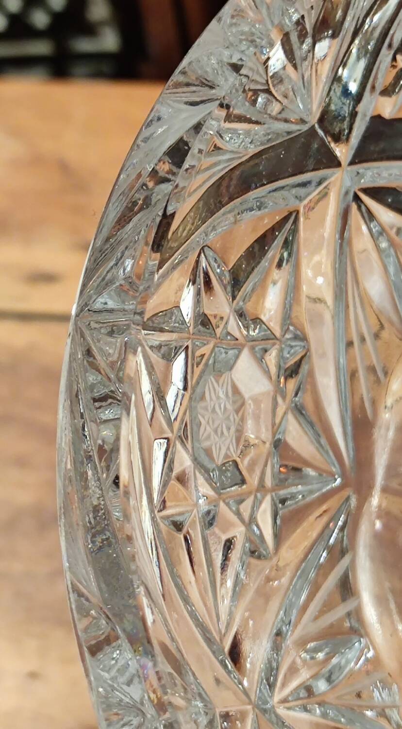 Antique cut crystal candy/sugar bowl