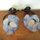 Vintage Wall Sconces with Opaline Glass, 1970s, Set of 2