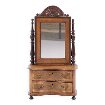 Mobilier d'enfants avec miroir – acajou – 2 tiroirs – vers 1860