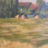 Oil on canvas by Geffroy women at the harvest early 20th century