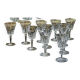 Series of 11 Sèvres crystal wine glasses Niagara model of the 1950s