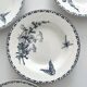 4 deep plates ironstone butterflies "Carmen" Sarreguemines